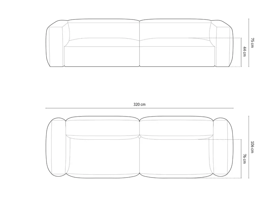 sofa martina, 320x106cm, materijal: baršun - slika 5