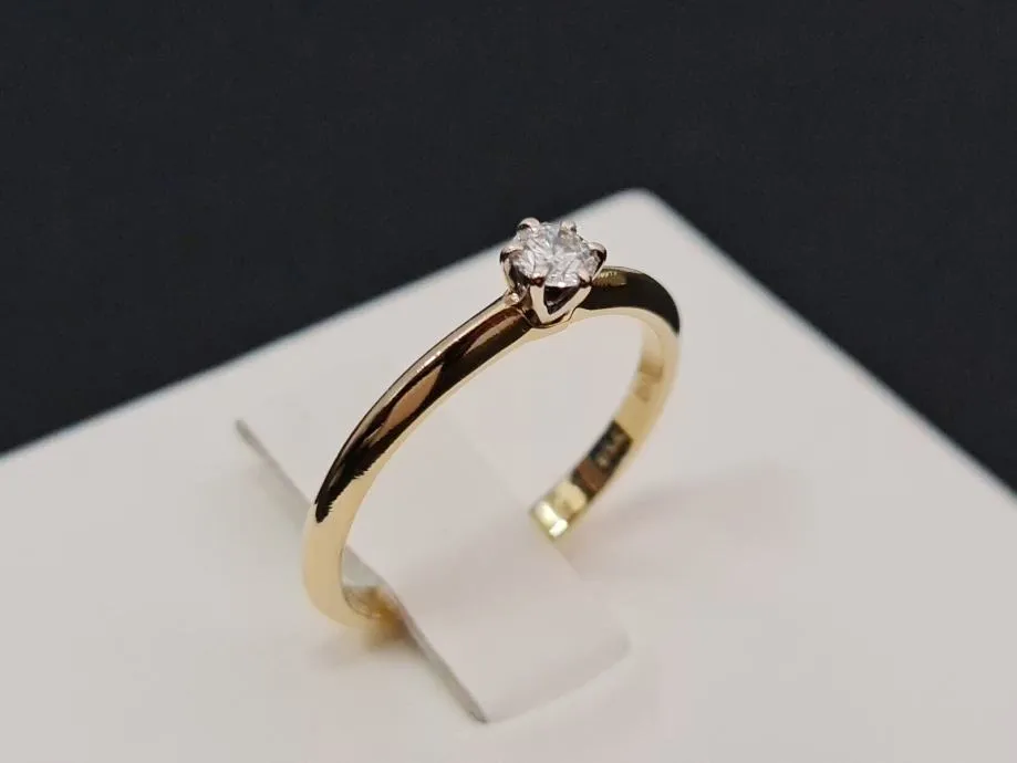 zlatni prsten s dijamantom 0,17ct / r1, rate ! - slika 2