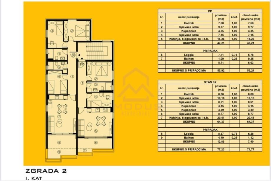 podstrana** dvosoban apartman s pogledom (prodaja) - slika 10