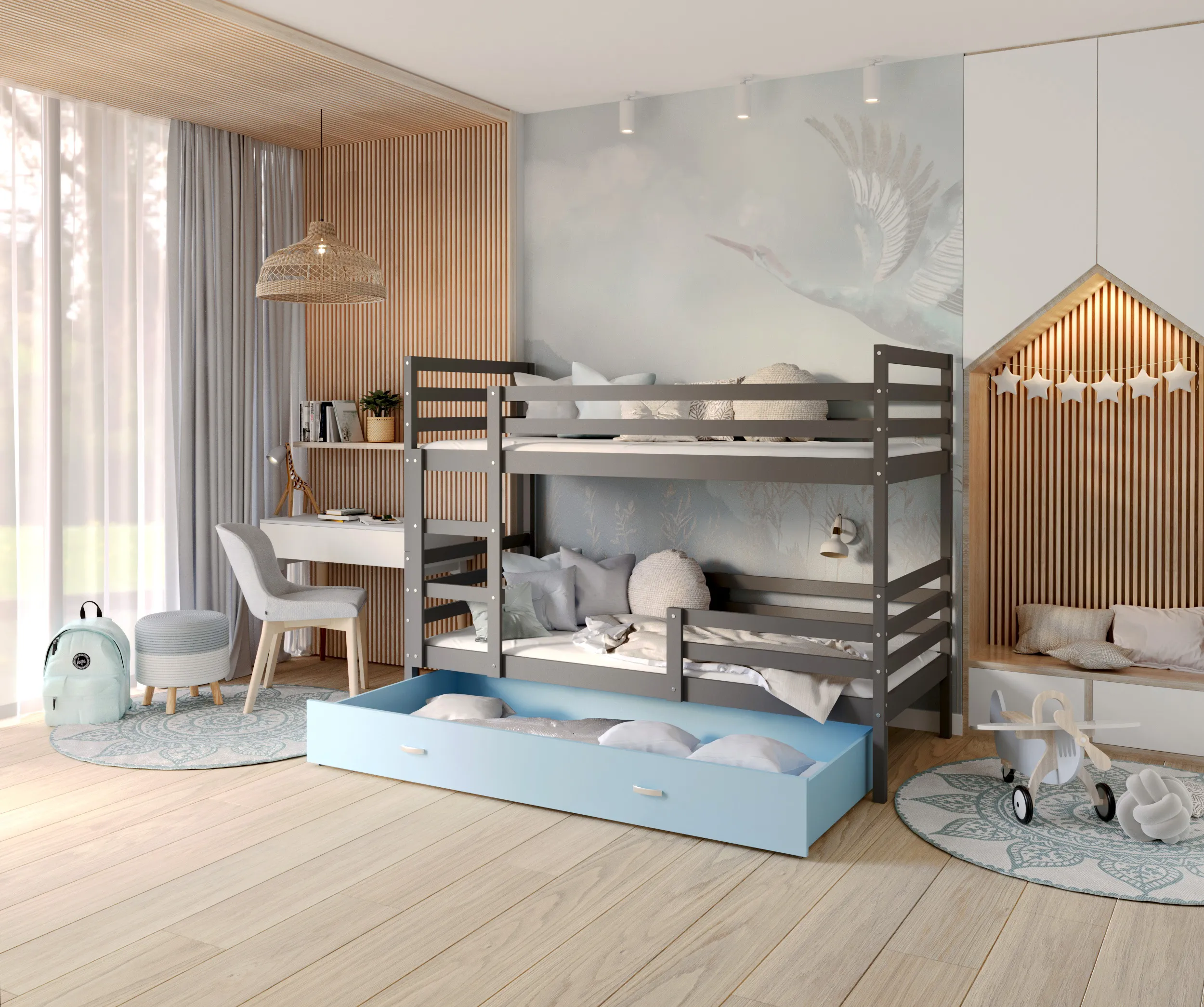 krevet na kat 200×90 – praktična ladica - slika 3