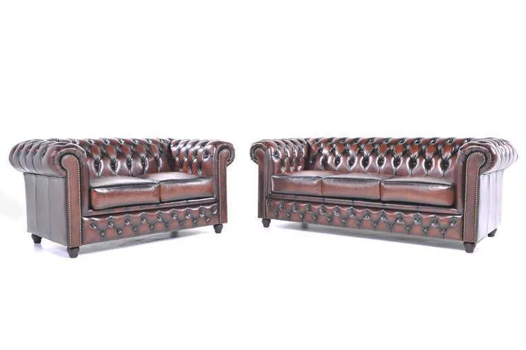 chesterfield set garnitura original leather | 2 + 3 sjedišta - slika 1