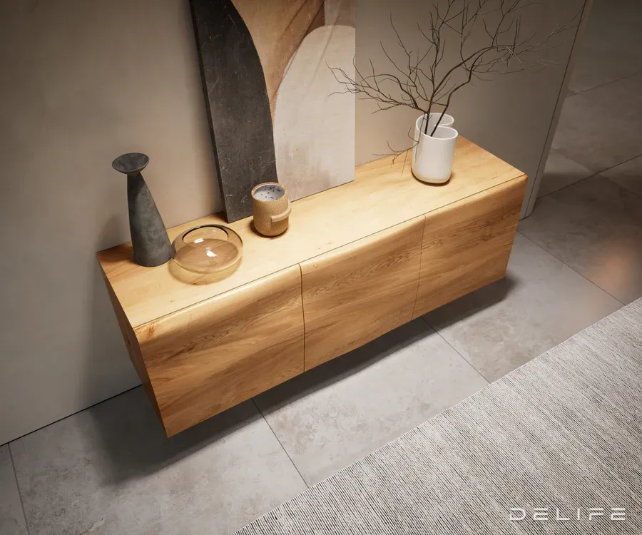 komoda new live-edge 145 cm, materijal: hrast - slika 2