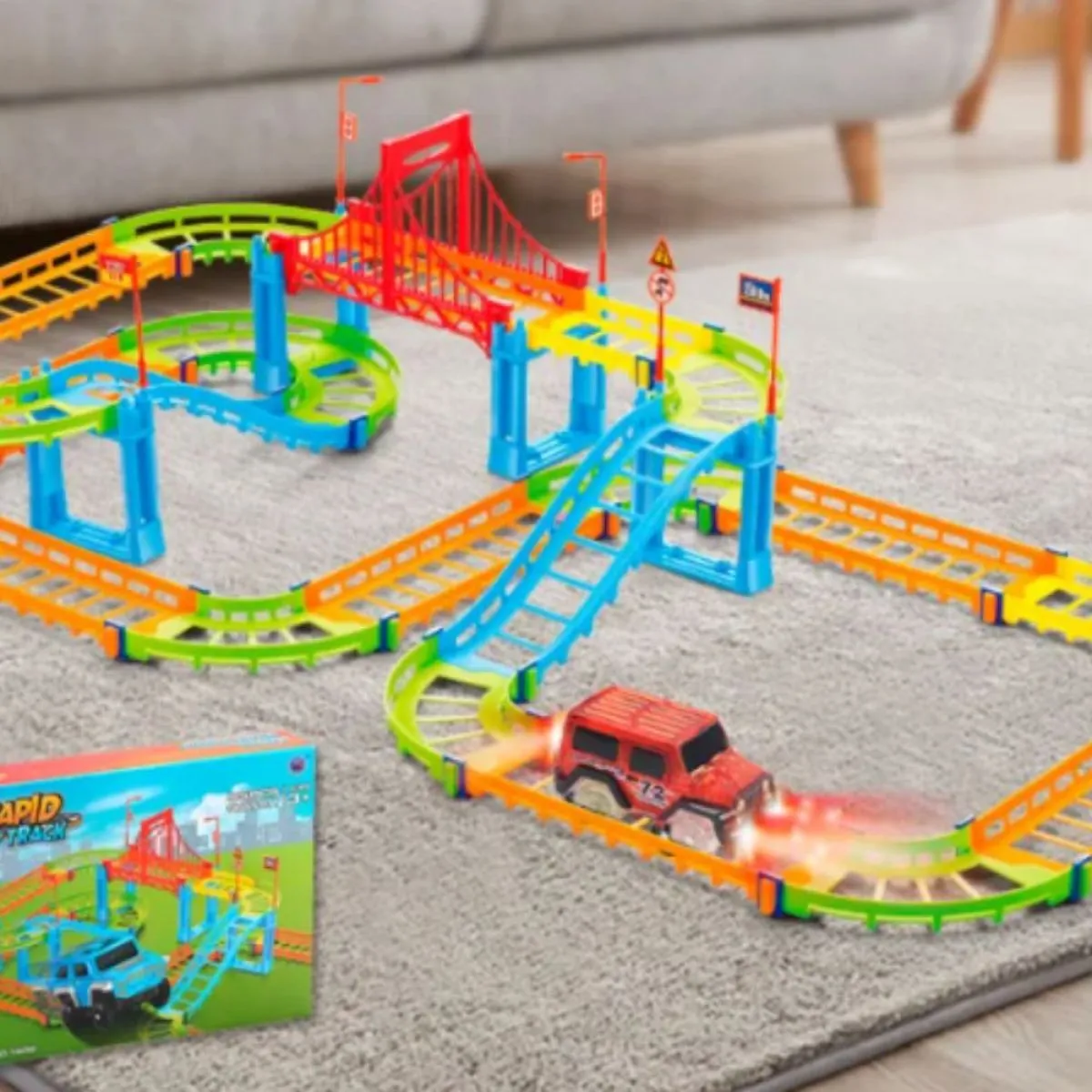 dječji konstrukcijski set trkaće staze i autić - rollercoaster - slika 3