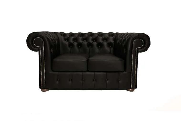 Chesterfield Dvosjed Class Leather | 2-sjedišta | Matt Black - Ježdovec, Zagreb