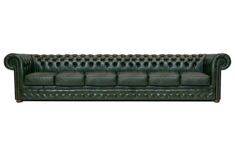 chesterfield garnitura first class leather | 6-sjedišta | cloudy green - slika 1