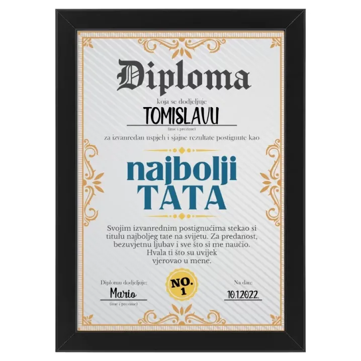 Diploma najboljem tati - Osijek