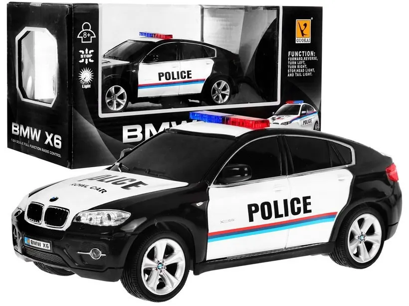 Auto na daljinsko upravljanje 1:24 R/C police Bmw X 6 - crni - Mursko Središće