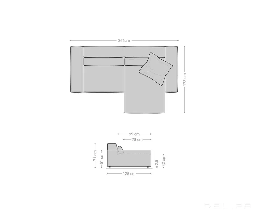 kutna garnitura sirpio xl 266x173cm, materijal: boucle - slika 7