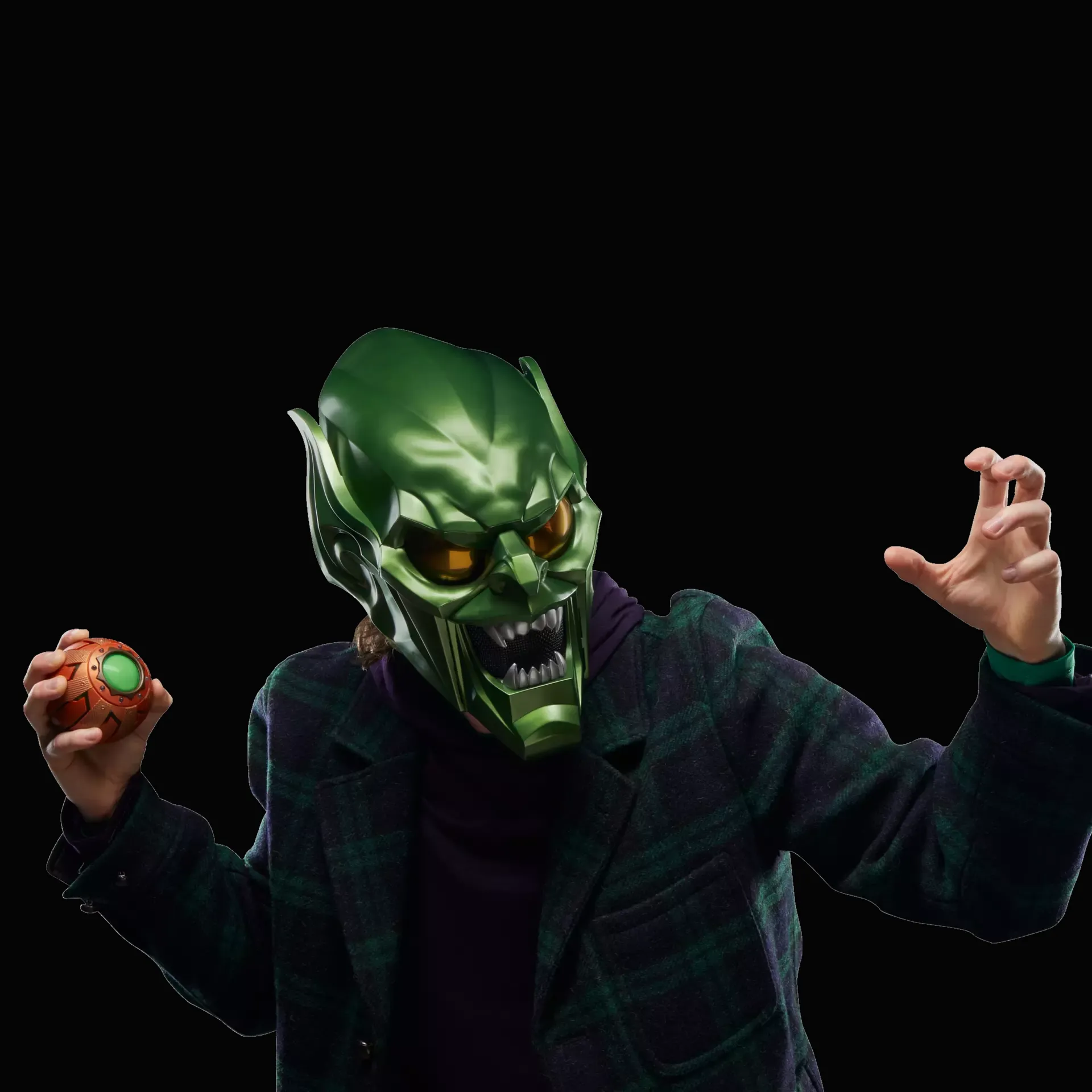 marvel legends series – green goblin premium roleplay helmet - slika 12