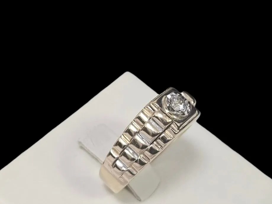 zlatni prsten s dijamantom - 0.25ct -15.26g .585 (14k) / r1, rate !! - slika 2