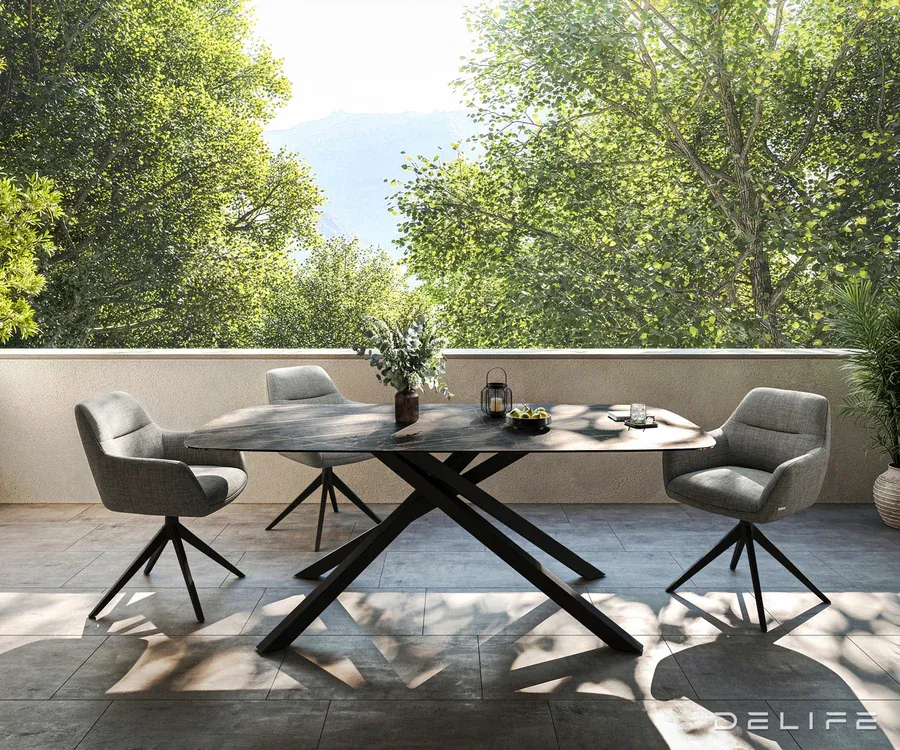 outdoor stol edge boot 200x100cm, materijal: keramika noir desir - slika 2