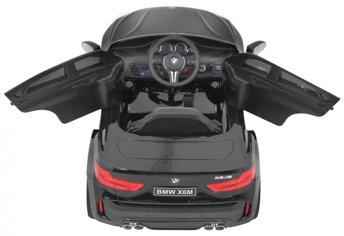 licencirani auto na akumulator bmw x6m - crni/lakirani - slika 6