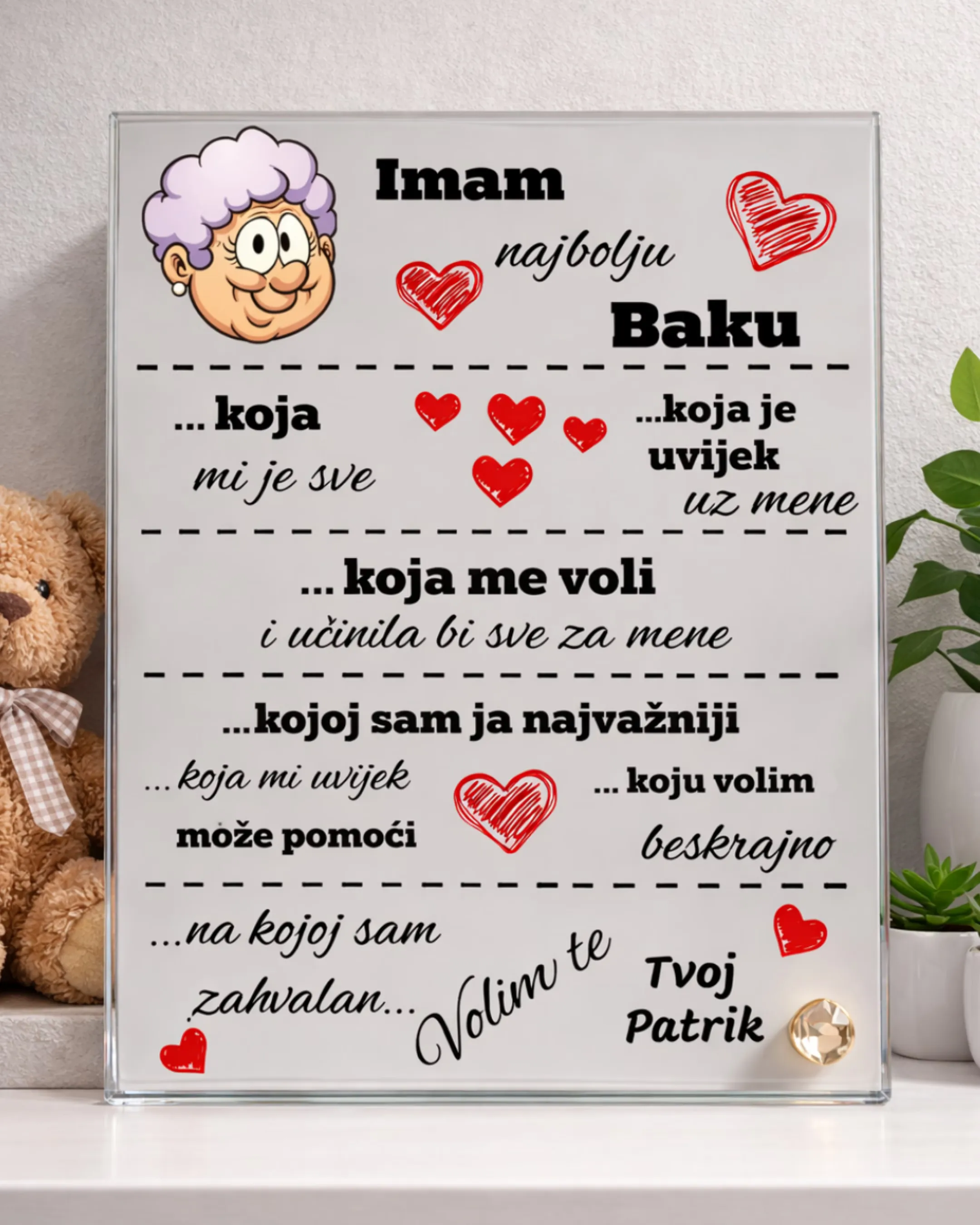 Foto staklo – Imam najbolju baku - Otočac