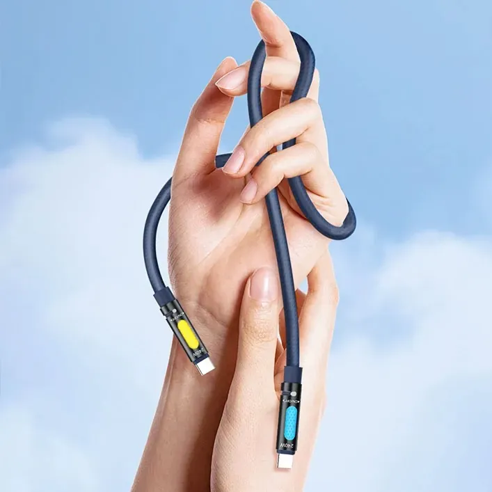 bwoo usb-c na usb-c kabel za punjenje s rgb ambijetalnim osvjetljenjem i aromaterapijom, 240w, 1.2 m - slika 6
