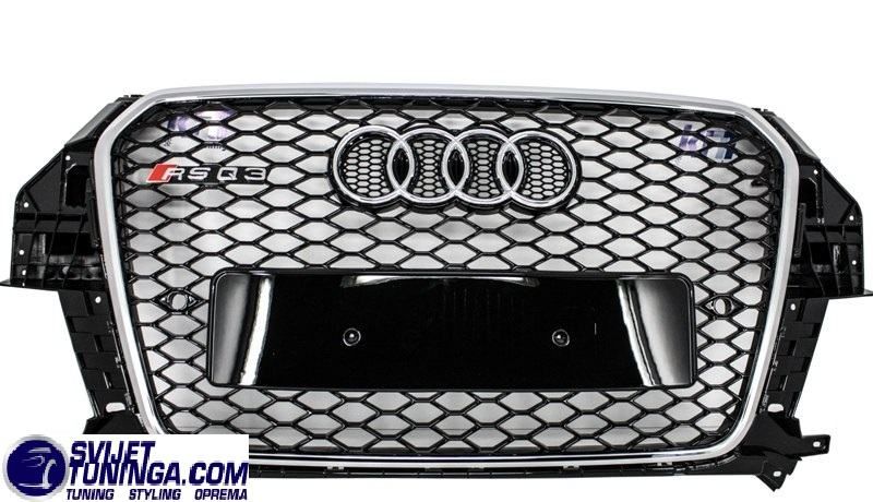 Maska Za Audi Q3 - Rsq3 Dizajn - Crna/krom - Sportski Izgled - Županja