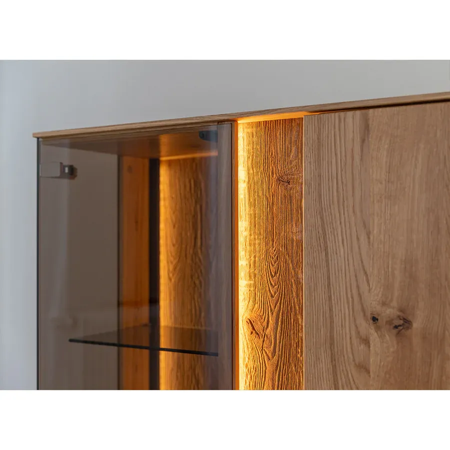 vitrina collodi 135x115cm, materijal: masivno drvo hrast - slika 3