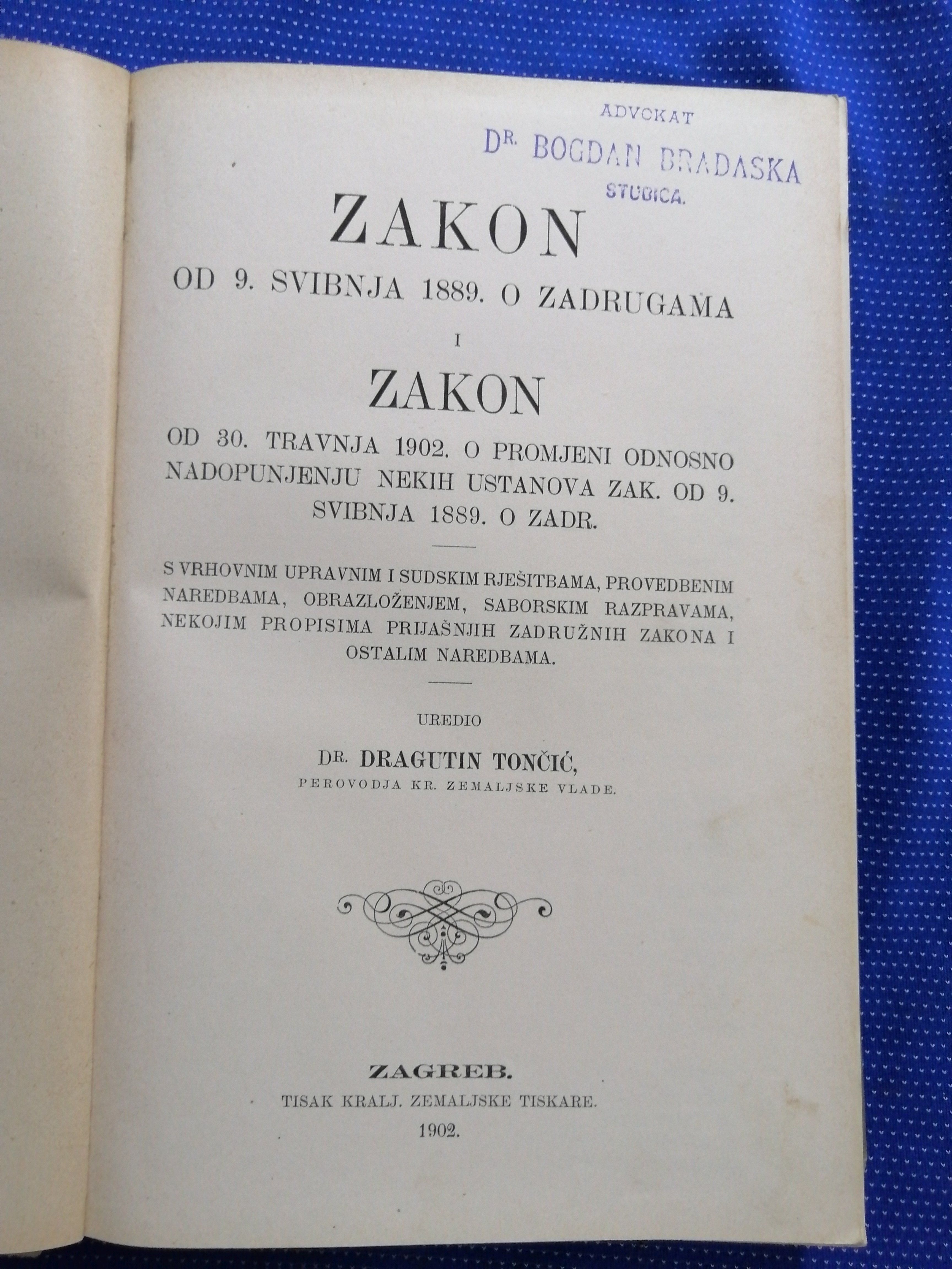 dragutin tončić – zakon od 9. svibnja 1889. o zadrugama - slika 2