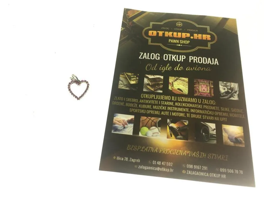 zlatni privjesak srce 1,77g (14k) / r1, rate !! - slika 2