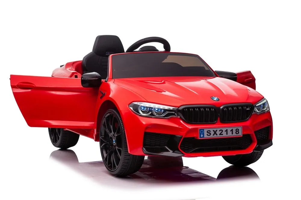licencirani auto na akumulator bmw m5 - crveni/lakirani - slika 6
