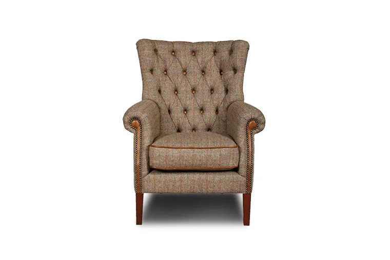chesterfield harris tweed hebe fotelja - slika 1