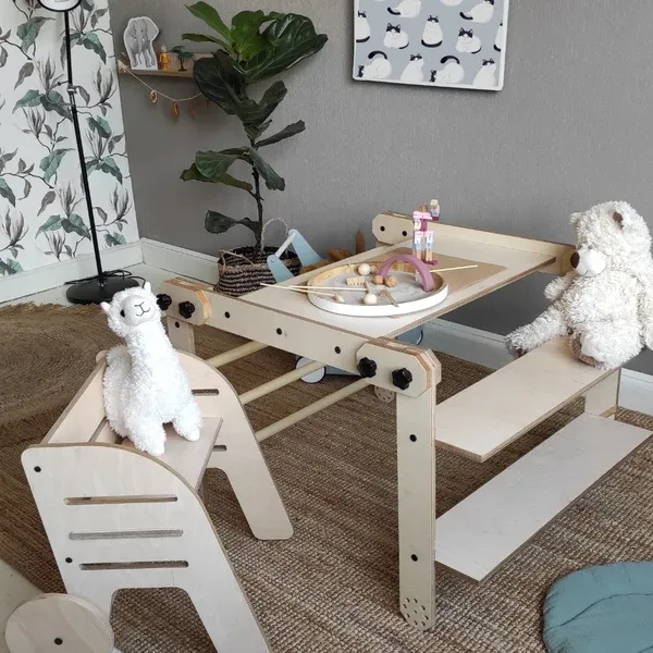 montessori set za penjanje / stol / ploča za crtanje nabu - slika 11