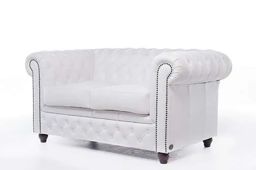 chesterfield dvosjed original leather | 2-sjedišta | white - slika 3