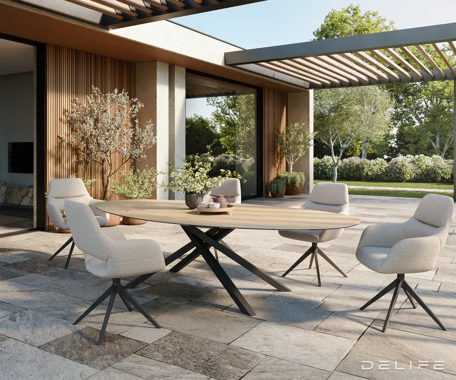 outdoor stol edge oval 280x130cm, materijal: keramika sabbia - slika 6