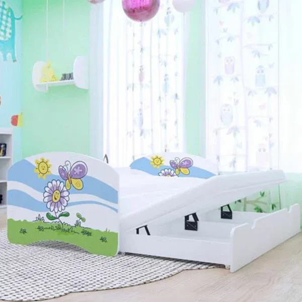 Drveni dječji krevet Happy leptir s dodatnim ležajem – 200*90 - Vidovec