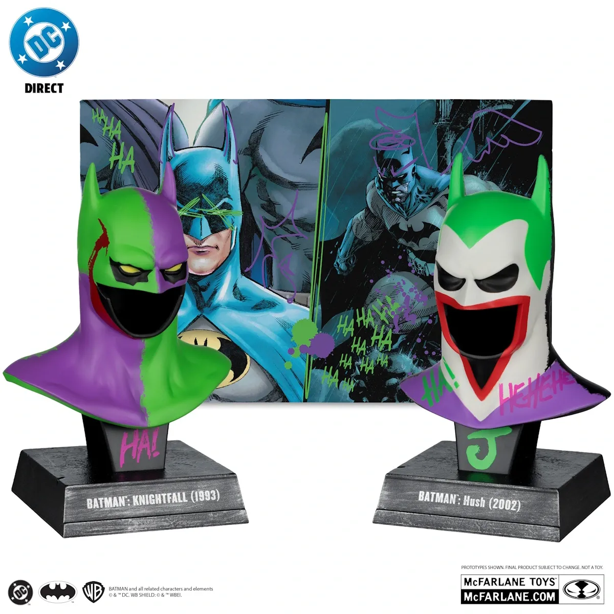 mcfarlane gold label – batman knightfall & hush cowl replicas - slika 4