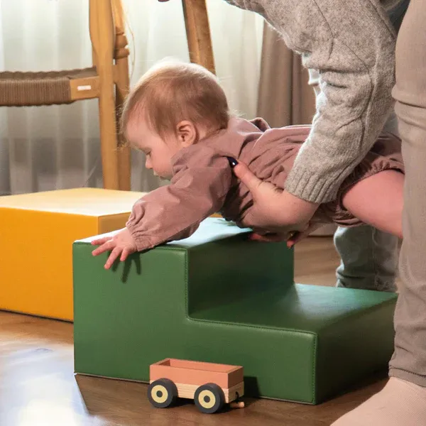 soft play set od 3 pjenastih blokova-pastelno tirkizna mini penjalica - slika 8