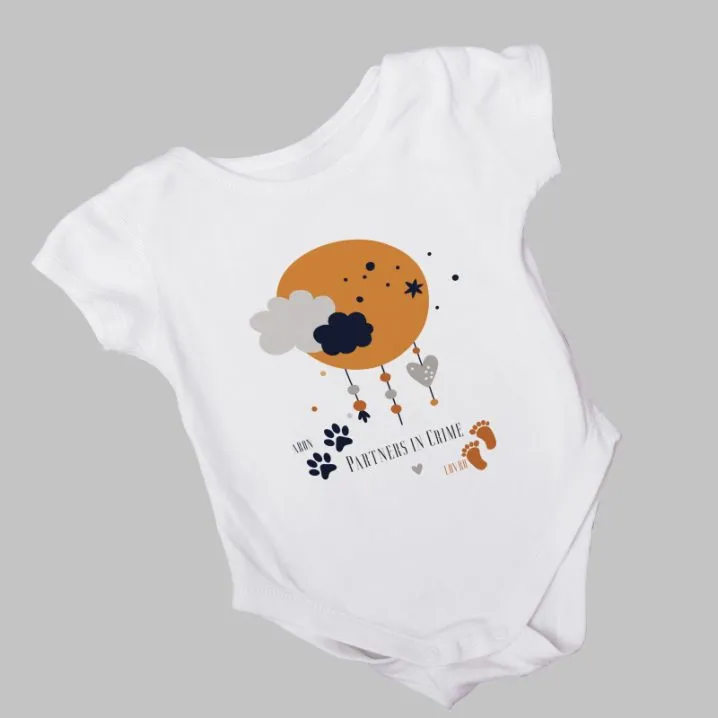 Zabavni personalizirani body za bebe – Partners in Crime (beba & psić) - Osijek
