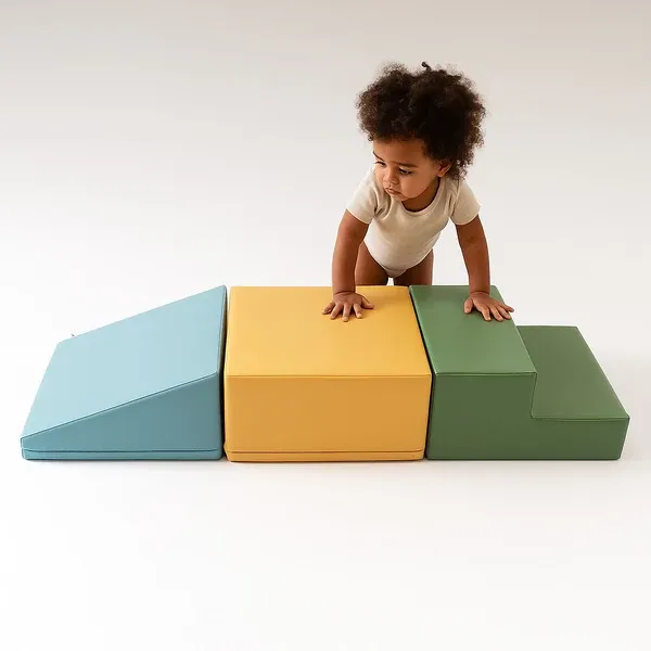 soft play set od 3 pjenastih blokova-pastelno tirkizna mini penjalica - slika 5