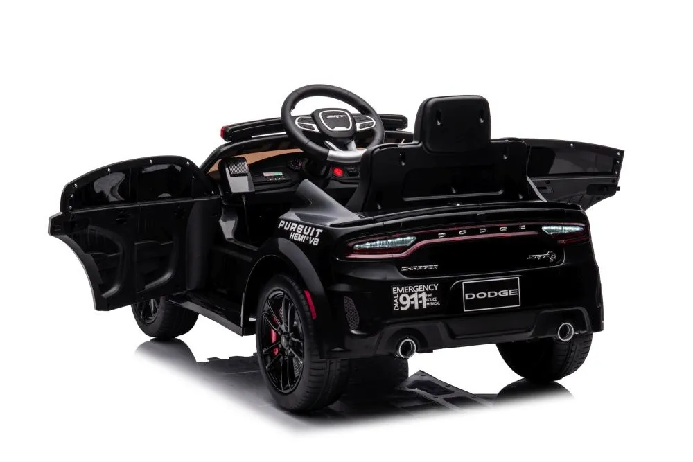 licencirani policijski auto na akumulator dodge charger - crno/bijeli - slika 9