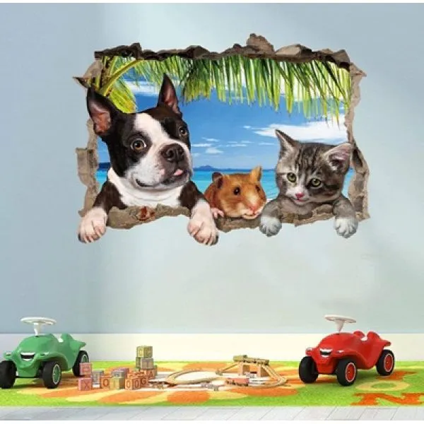 Zidna naljepnica 3D - Pet friends - Zagreb, Novi Zagreb - istok