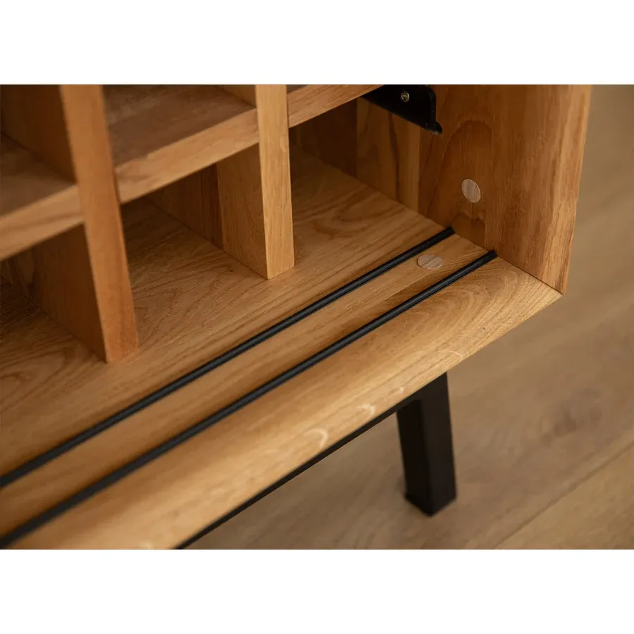 komoda modern loft 101x45cm, materijal: masivno drvo hrast - slika 9