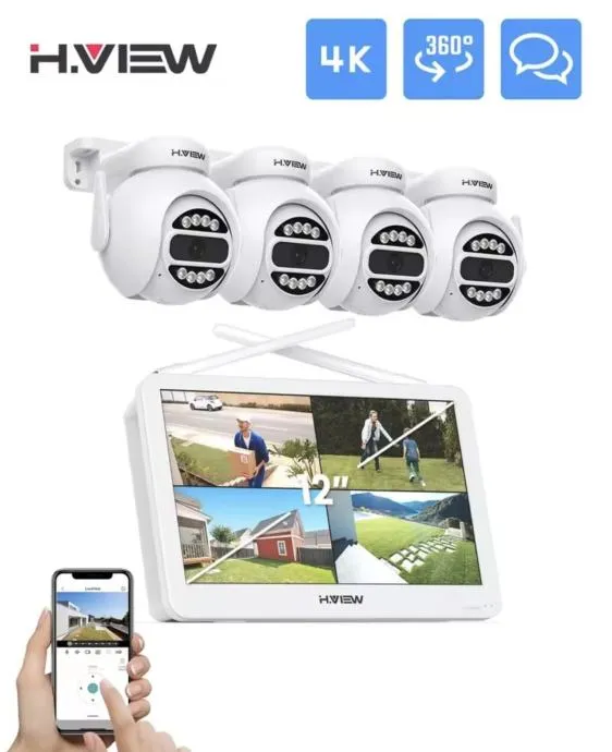 video nadzor 4 kamere wifi bežične okretljive + monitor + 2tb disk - slika 7