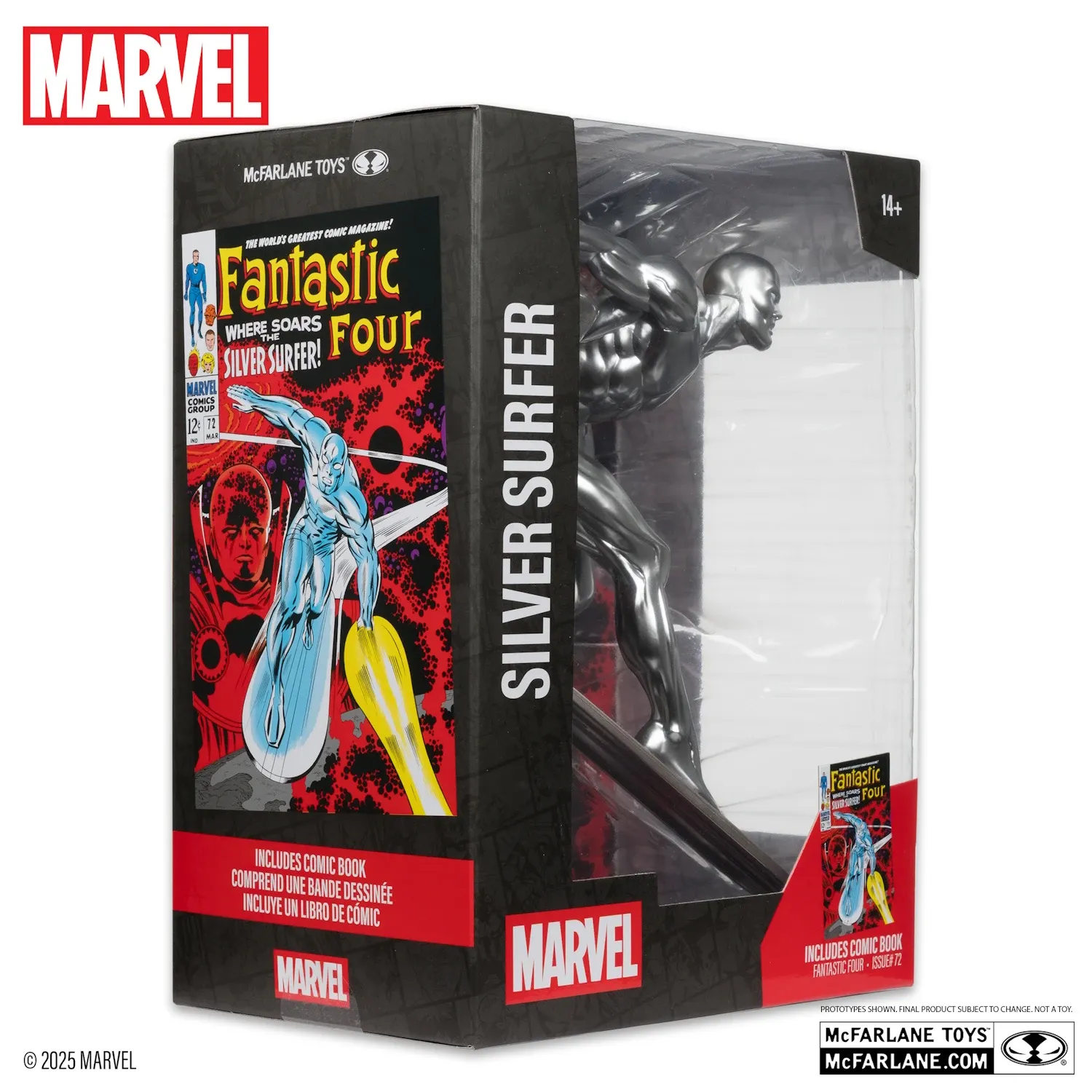 mcfarlane marvel – silver surfer figura25cm + strip fantastic four #72 - slika 8