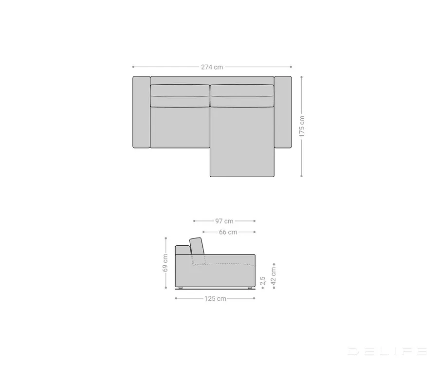 kutna garnitura lanzo xl 274x175x69cm, materijal: mikrofibra - slika 7