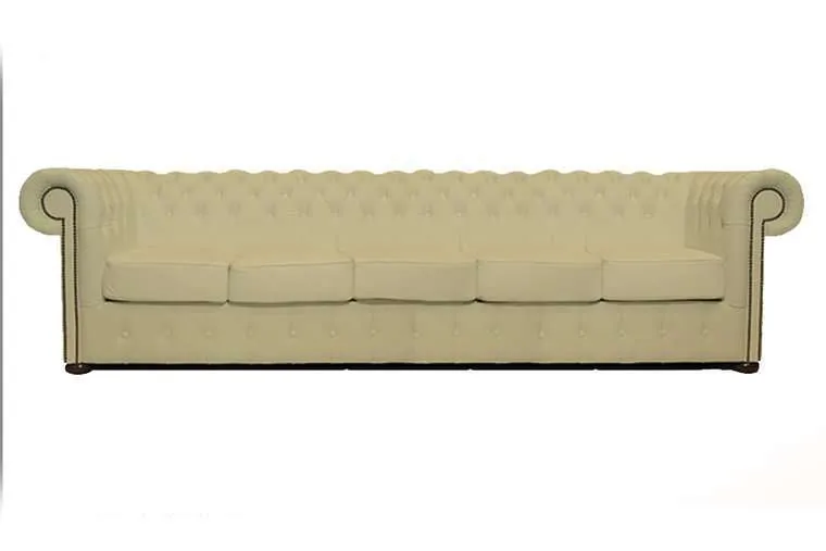 chesterfield garnitura class leather | 5-sjedišta | vanilla - slika 1