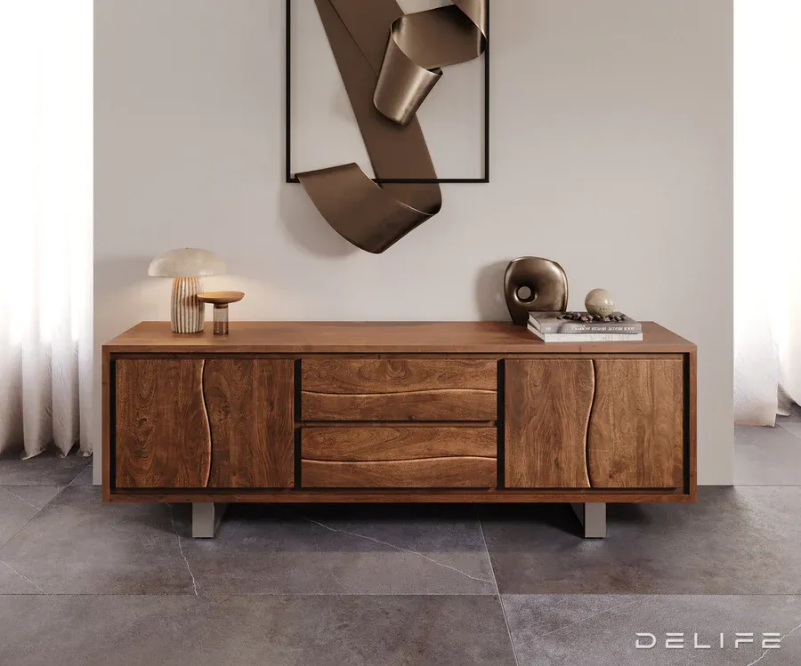 komoda live edge, 200x45cm, materijal: bagrem - slika 2