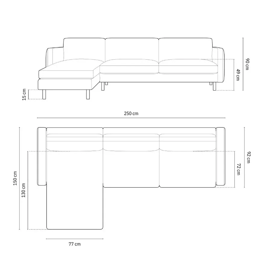 kutna garnitura eden 250x150cm, materijal: baršun - slika 5