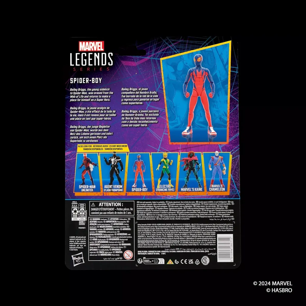 marvel legends series: spider-boy figura, 15cm - slika 9