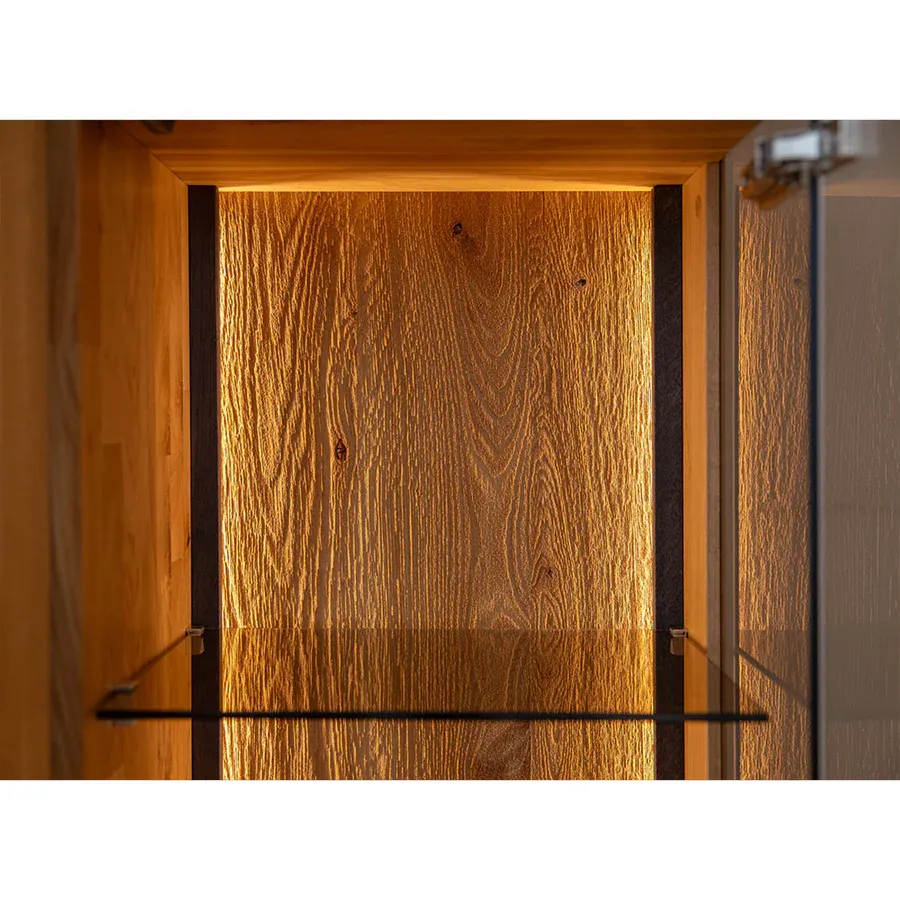 staklena vitrina collodi 135x115cm, materijal: masivno drvo hrast - slika 6