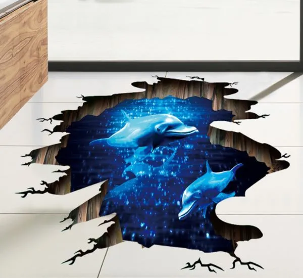 3d wall sticker delfini dimenzije 90x60 cm - slika 2