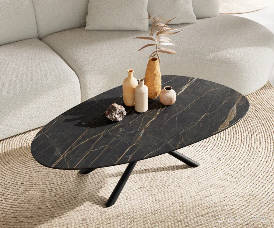 klub stolić edge 140x75cm, materijal: keramika laminam noir desir - slika 4
