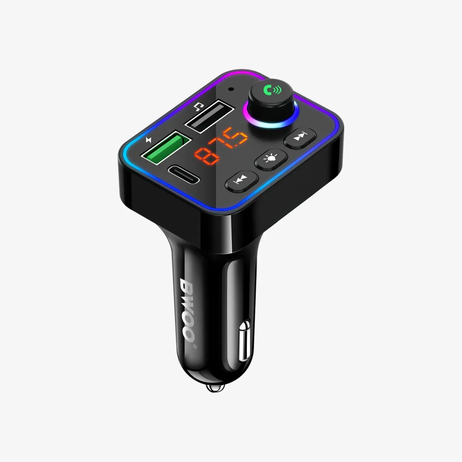 auto punjač s 3 porta (usb-a + usb-c) i radio fm transmiterom, bluetooth 5.3 handsfree - slika 5