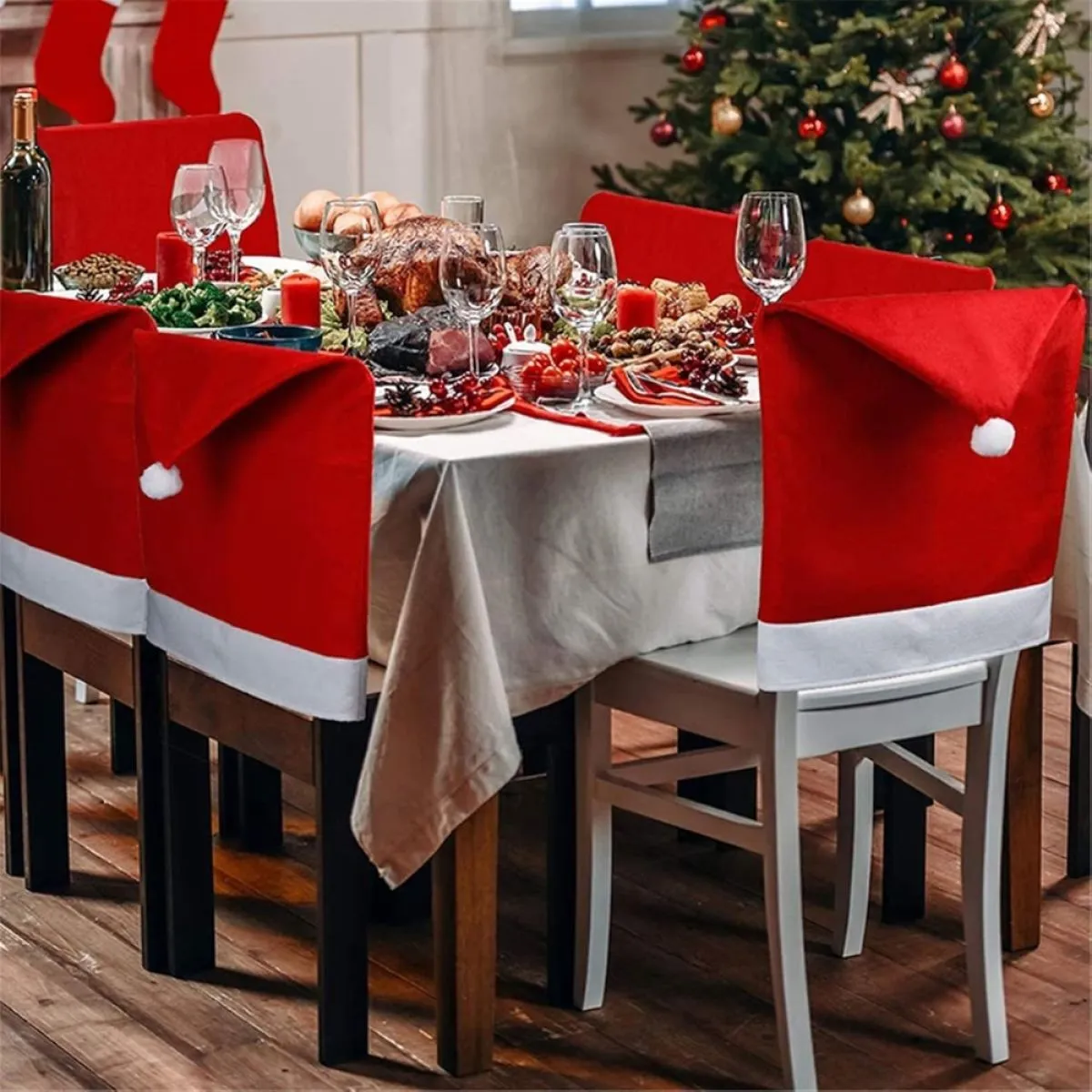 (paket 6kom) navlake za naslon stolica santa's hat - slika 2