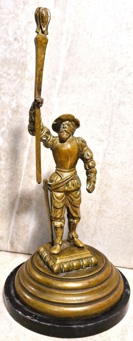 antique skulptura u bronci na postolju 2 - slika 2
