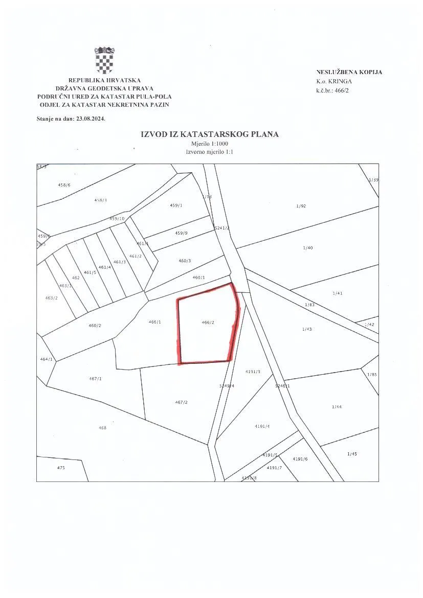 građevinsko zemljište, kringa, tinjan, istra, vel. 1150 m2 - slika 9