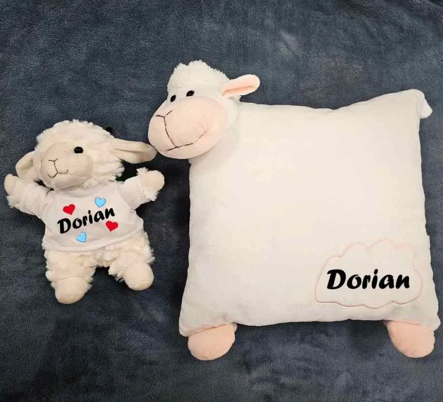 Komplet jastuk i plišana ovčica s tiskom - Otočac